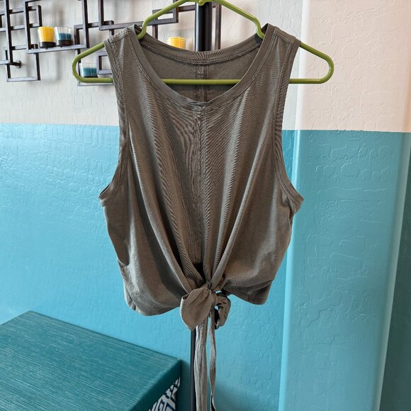 Lululemon Tie-Front Cropped Tank, sage green, size Medium - Picture 1 of 5